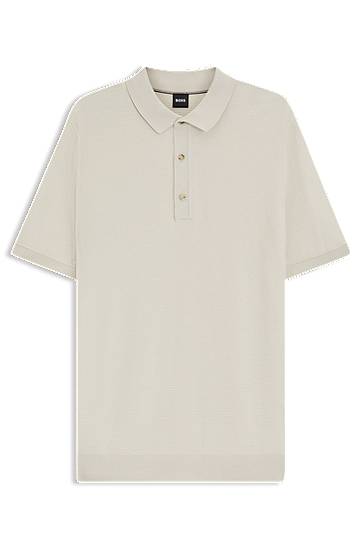 Polo majica BOSS Regular-Fit Knit Polo Shirt Bež | 50543148