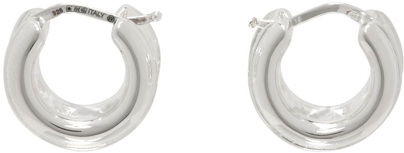 Uhani Bottega Veneta Watch Hoop Earrings Siva | 775077V5070