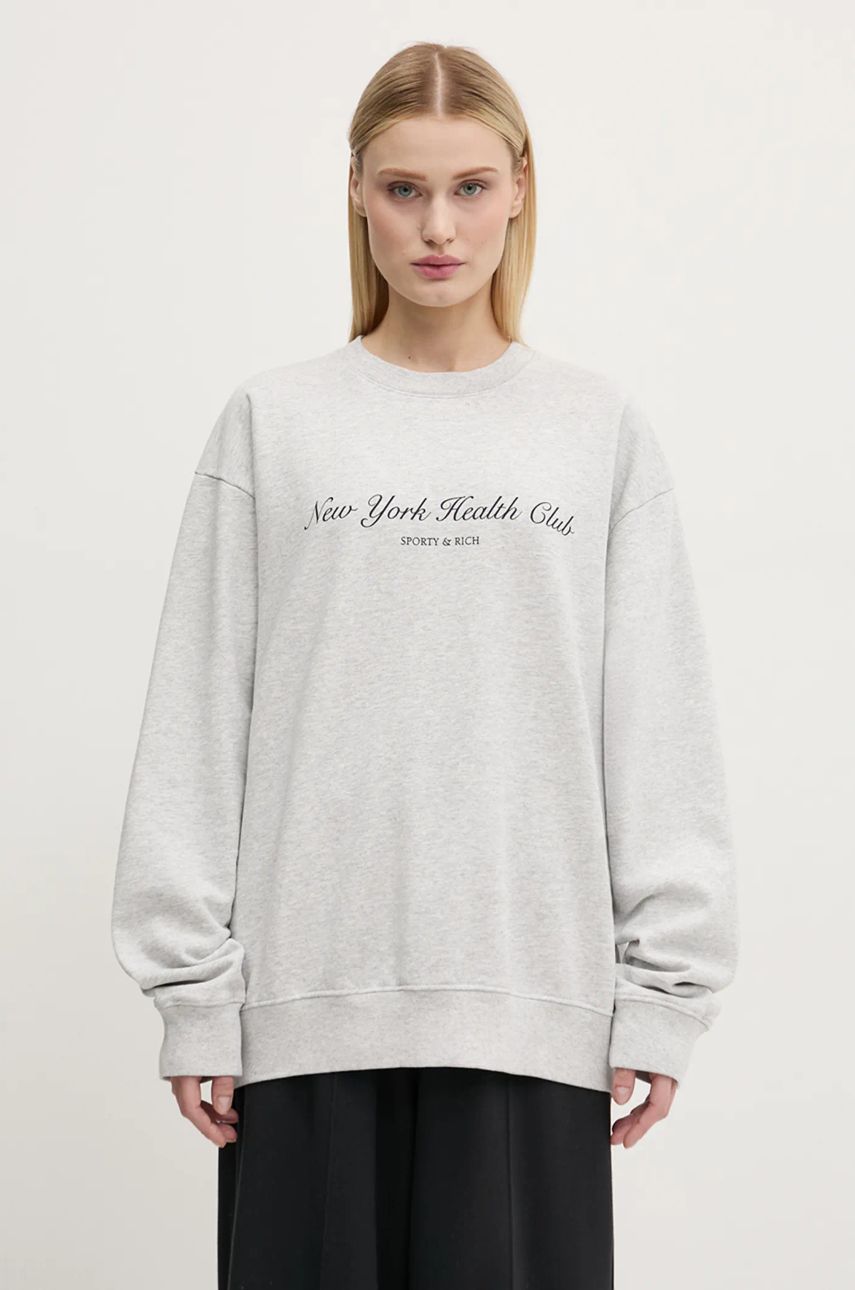 Pleteni pulover Sporty & Rich Sporty & Rich NY Health Club Sweatshirt Siva | ST071506043GY03, 1