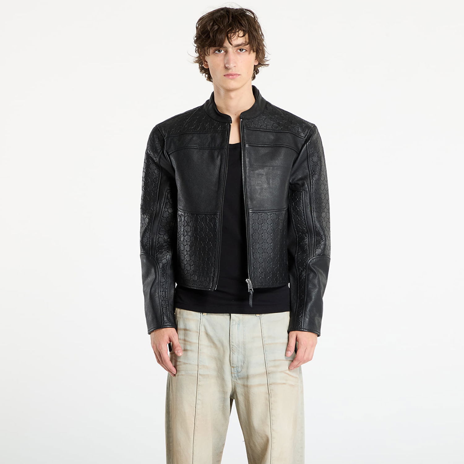 Jakna DAILY PAPER Daily Paper Structured Leather Jacket Črna | 2521019, 0