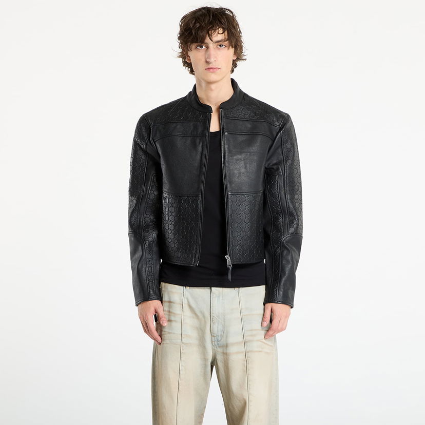 Jakna DAILY PAPER Daily Paper Structured Leather Jacket Črna | 2521019
