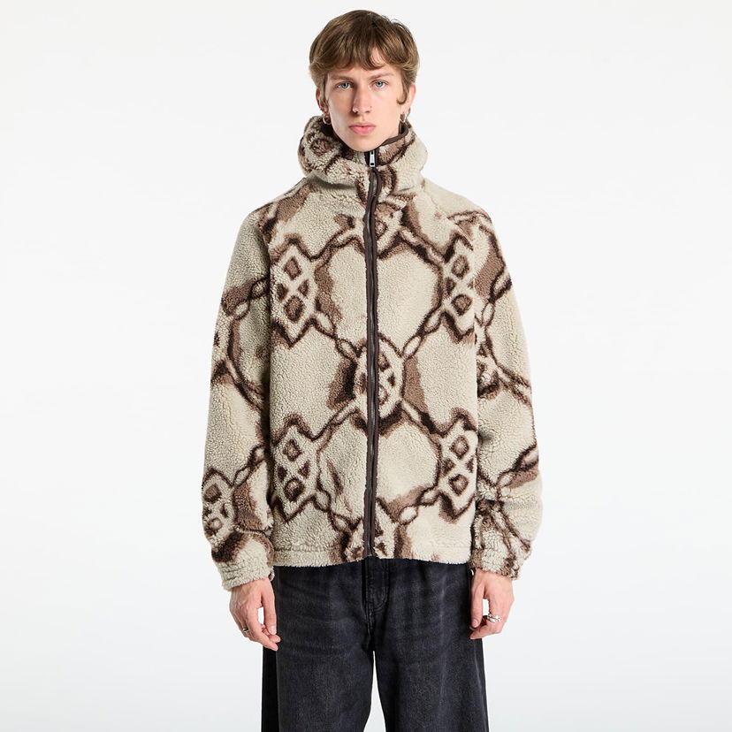 Pulover DAILY PAPER Daily Paper Burned Shield Sherpa Hoodie Bež | 2521134