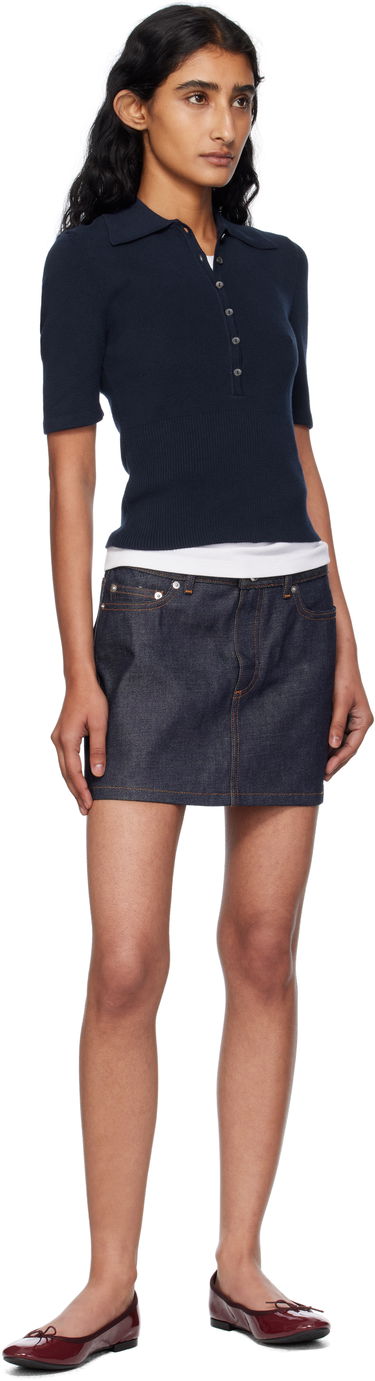 Polo majica A.P.C. A.P.C. Joelle Knit Polo Mornarica | COGDK-F23421, 3