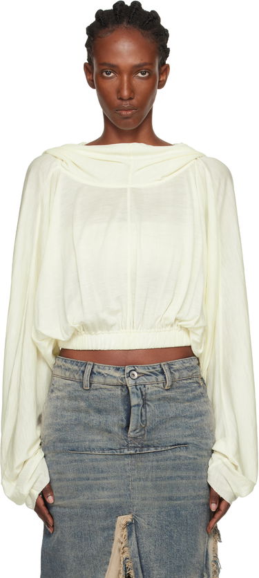 Pulover Rick Owens Concordians Cropped Tunic Hoodie Rumena | RO02E4262 JSW, 0