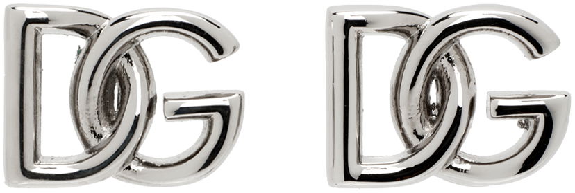 Uhani Dolce & Gabbana Silver 'DG' Earrings Kovinski | WEP5L2W1111
