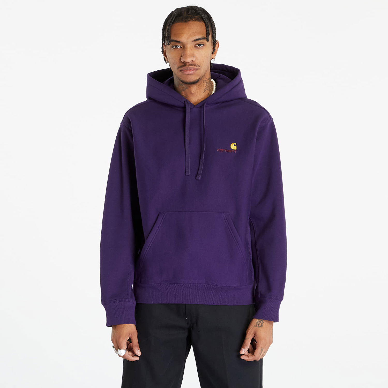 Pulover Carhartt WIP Hooded American Script Sweat Cassis Lila | I028279.1N8XX, 0