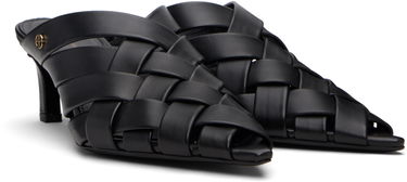 Modni dodatki Anine Bing ANINE BING Eve Woven Heeled Mules Črna | A-14-11311-BLK1, 3