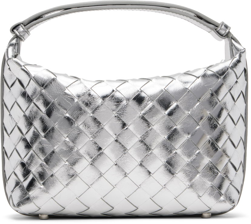 Torbica Bottega Veneta Wallace Metallic Leather Shoulder Bag Kovinski | 754443 V4P11