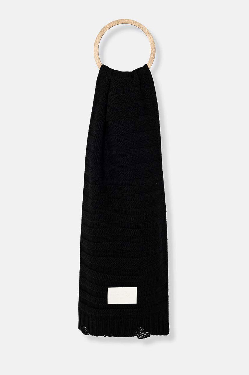Šala Maison Margiela Wool Scarf With Applique Črna | S52TE0054.M13040