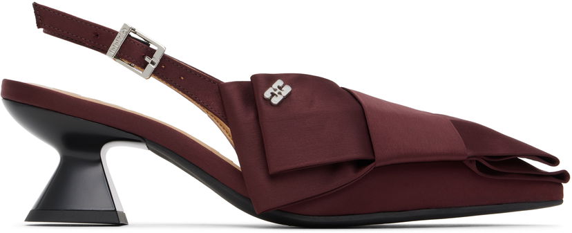 Superge in čevlji GANNI GANNI Bow Kitten Heels Bordo | S2849