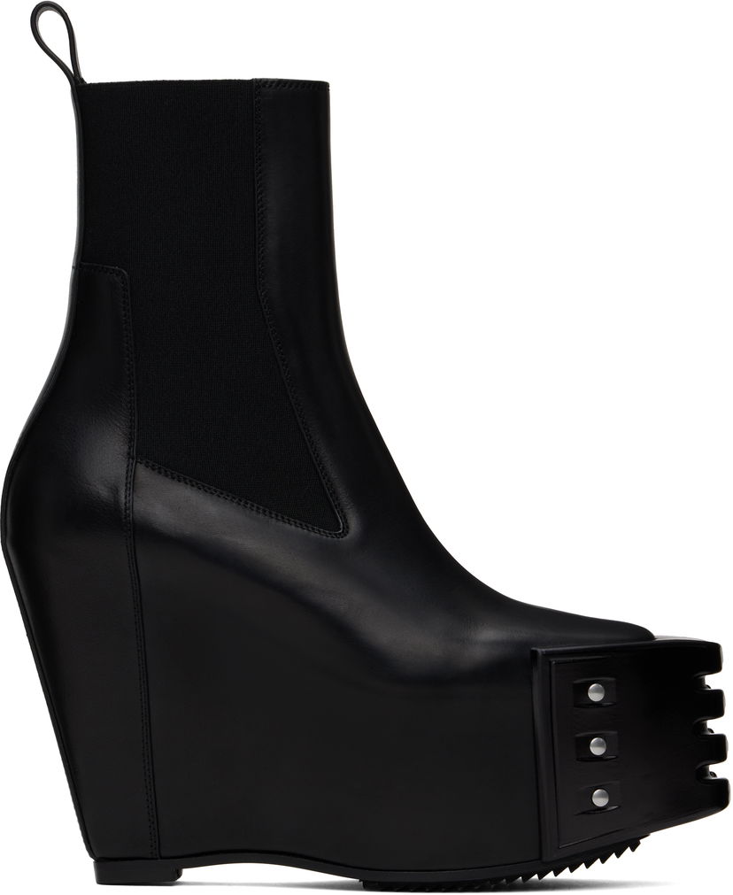 Modni dodatki Rick Owens Rick Owens Porterville Grilled Wedge Beatle Chelsea Boots Črna | RO02D3848 LOOGR