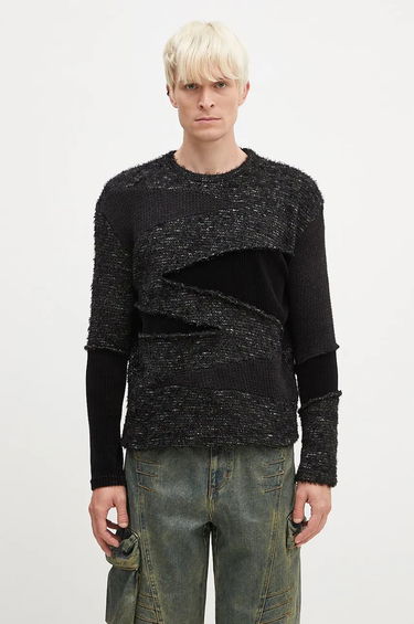 Pleteni pulover Andersson Bell Ghillie Color Block Distressed Sweater Črna | atb1170m, 0
