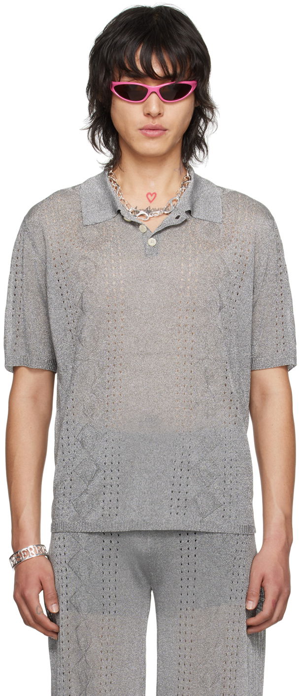 Polo majica Marine Serre Metallic Polo Tee Siva | MTK003 CKNI0515