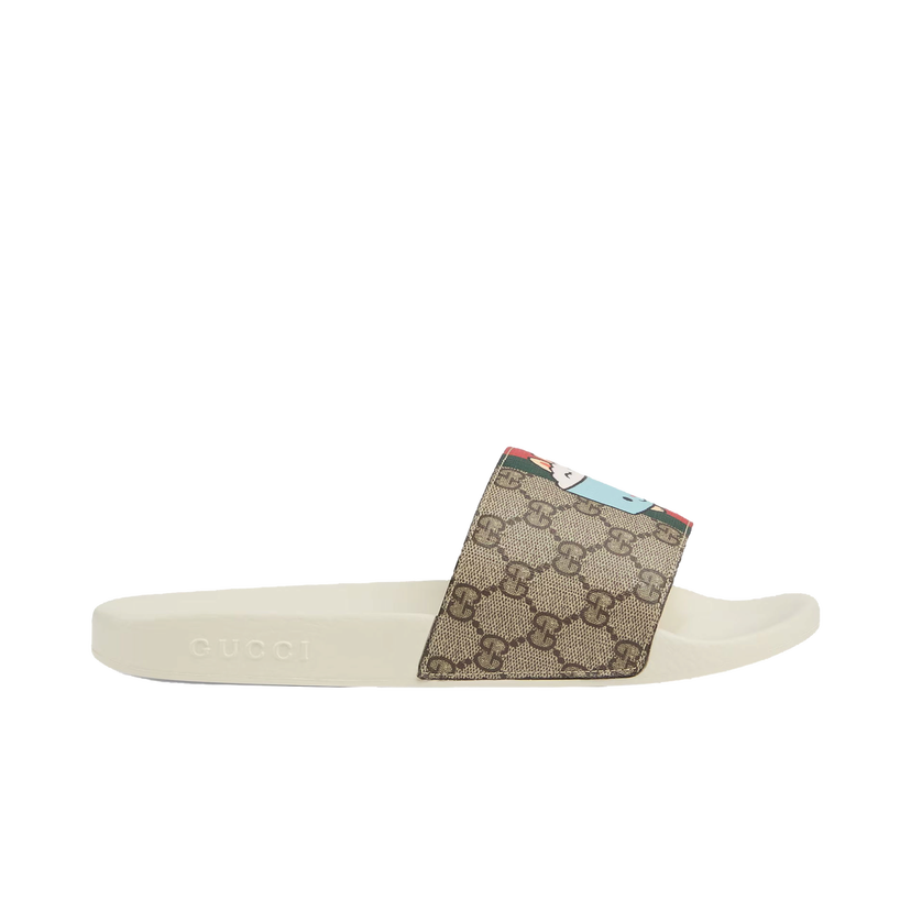 Superge in čevlji Gucci Animal Web Slides Beige Bež | 737519 FABN0 8919