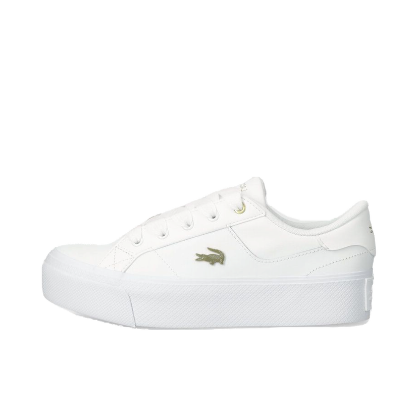 Superge in čevlji Lacoste Lacoste Ziane Platform Logo Leather Bela | 47CFA0005