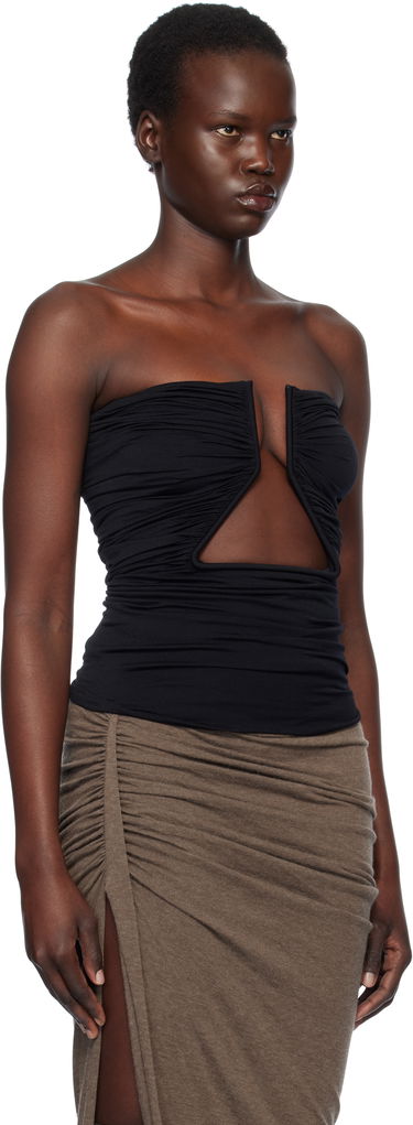 Krop-top Rick Owens Rick Owens Hollywood Jersey Prong Camisole Črna | RP01E7124 JN, 1