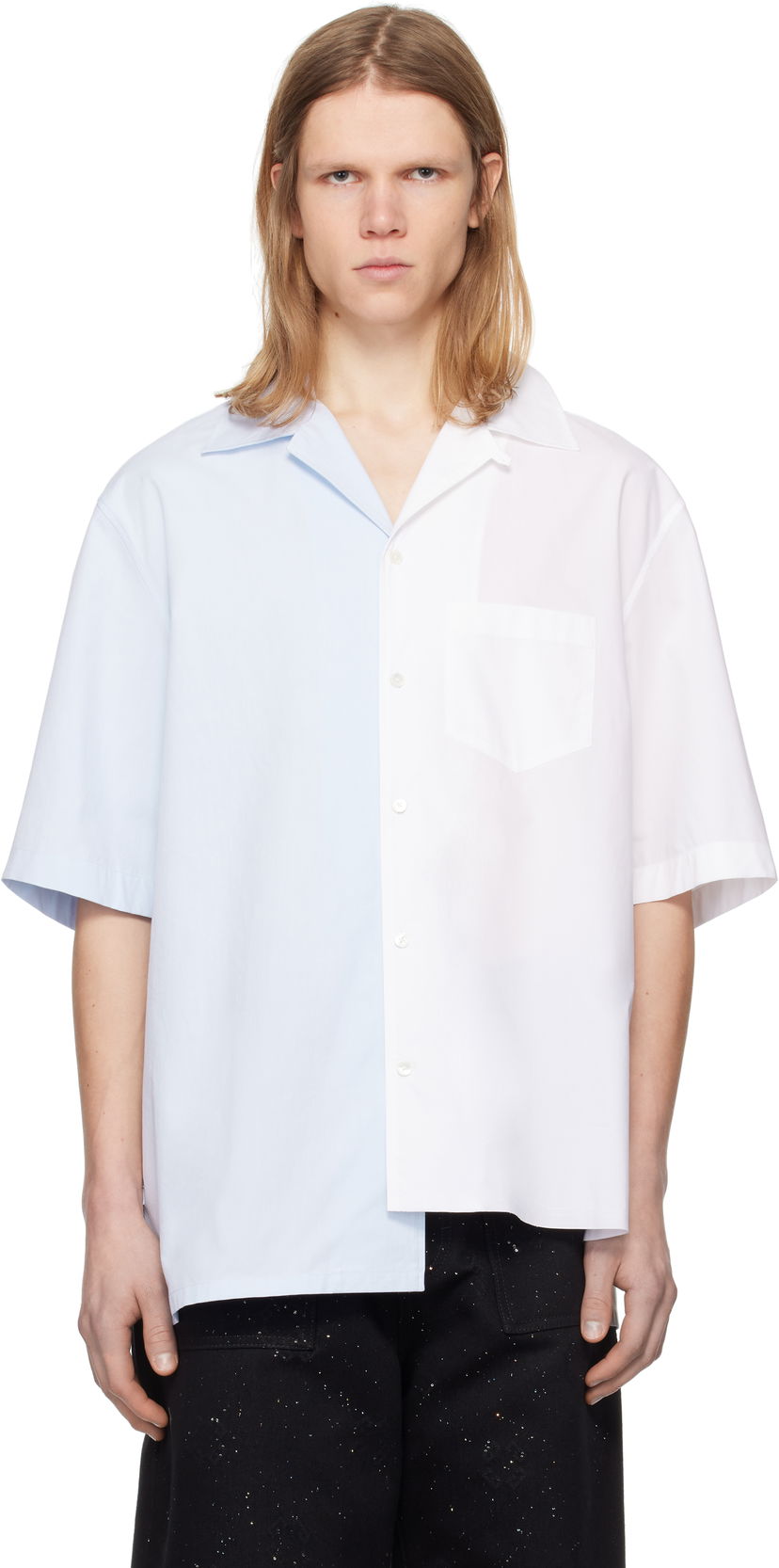 Srajce LANVIN Lanvin Bicolor Asymmetric Shirt Modra | RM-SI0014-6043-P25