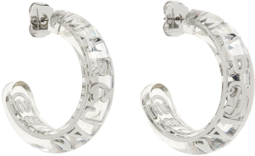 Uhani Marc Jacobs Marc Jacobs Transparent 'The Monogram Hoops' Earrings Kovinski | J207M01PF22, 1