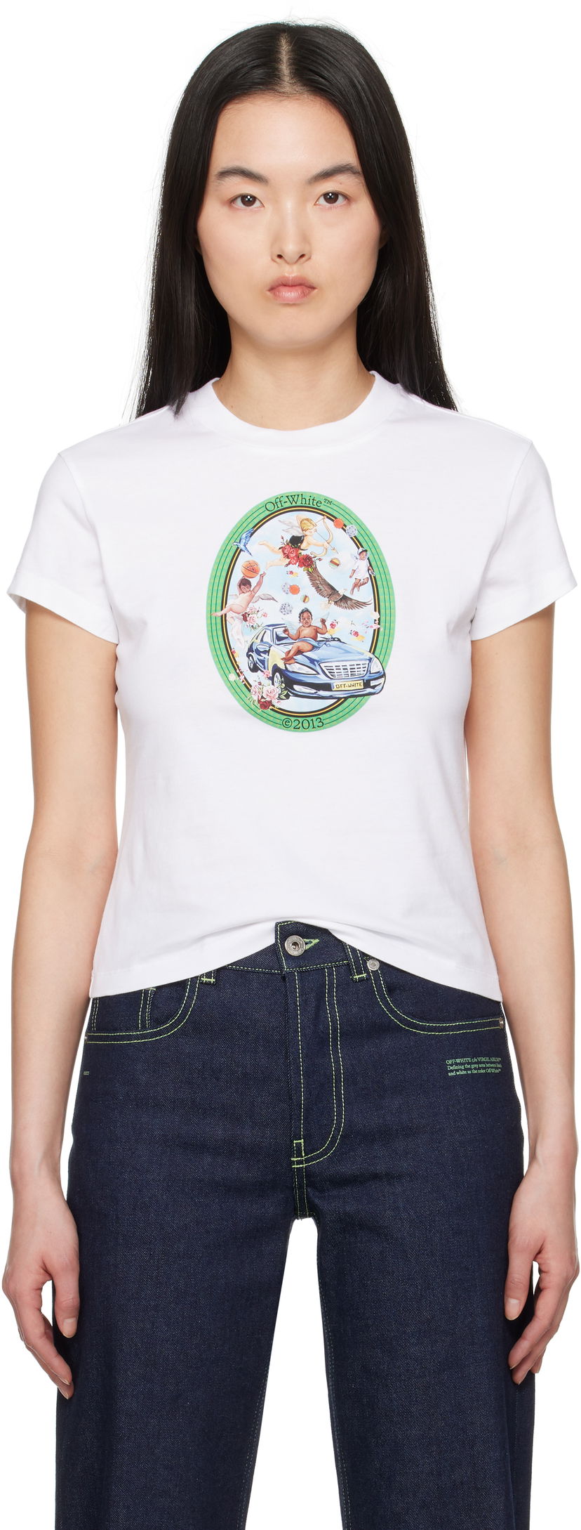 Majica Off-White Off-White Oval Fresco T-Shirt Bela | OWAA112S25JER0010184