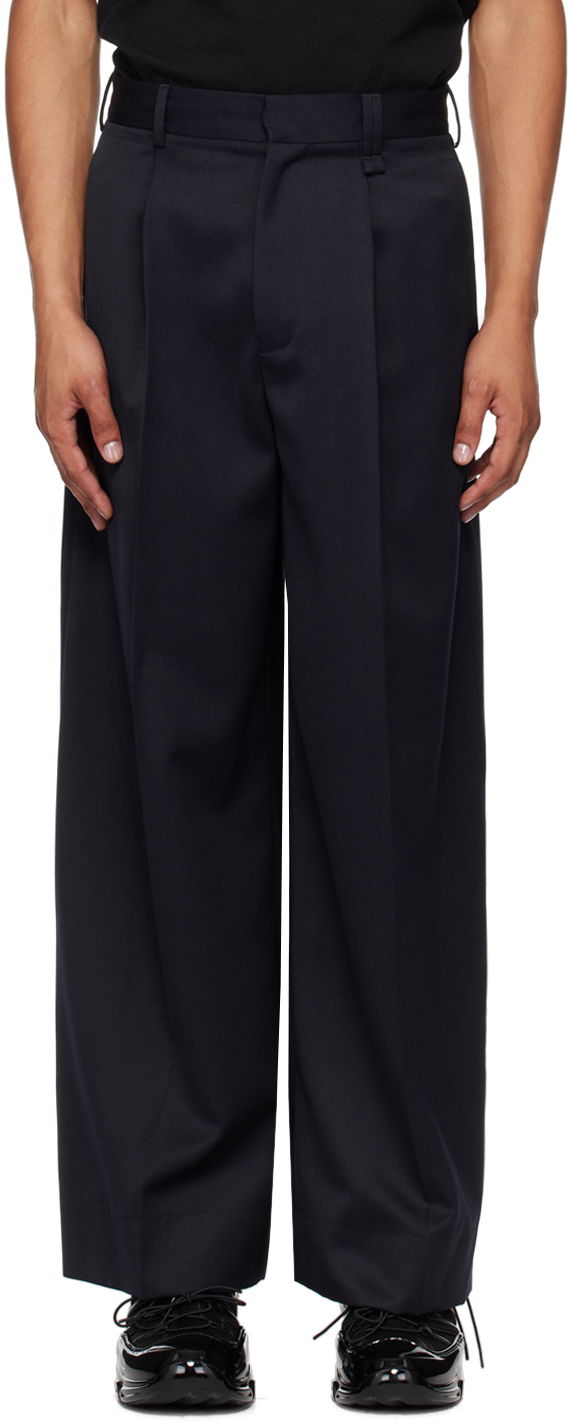 Hlače Simone Rocha Simone Rocha Pleated Wide Leg Trousers Mornarica | 4118 0458, 0