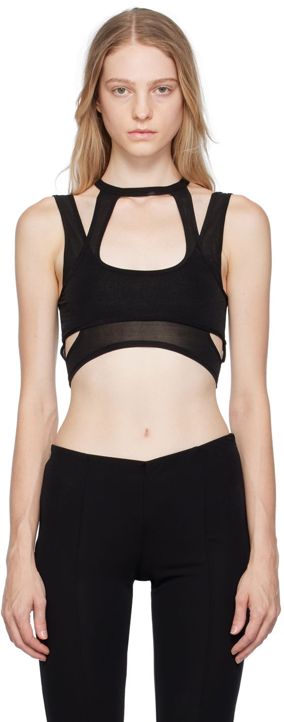 Modrček Han Kjøbenhavn Han Kjobenhavn Fine Cutout Tank Top Črna | W-132991