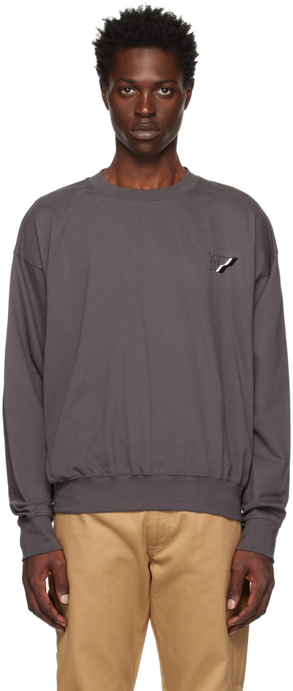 Pleteni pulover We11done We11done W Line Sweatshirt Siva | WD-TS3-22-818-U-CH