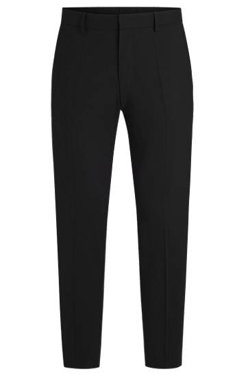 Hlače BOSS Slim-Fit Stretch Virgin Wool Trousers Črna | 50480009