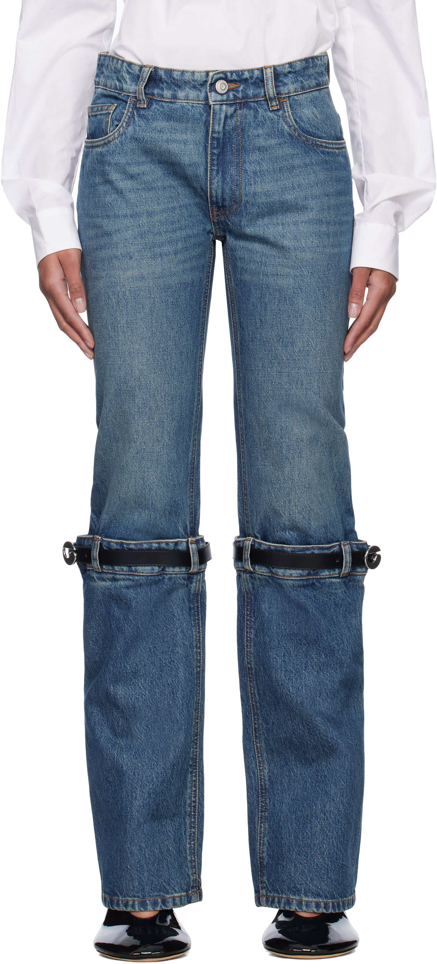 Kavbojke Coperni Coperni Hybrid Jeans with Straps Modra | COPP32F2014, 0