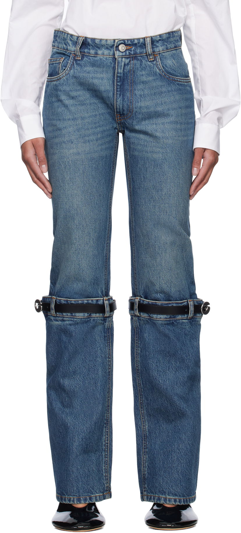 Kavbojke Coperni Coperni Hybrid Jeans with Straps Modra | COPP32F2014