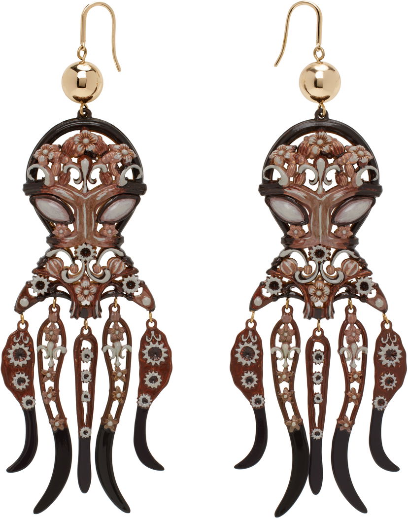 Uhani Tory Burch Tory Burch Octopus Drop Earrings Rjava | 170804-760