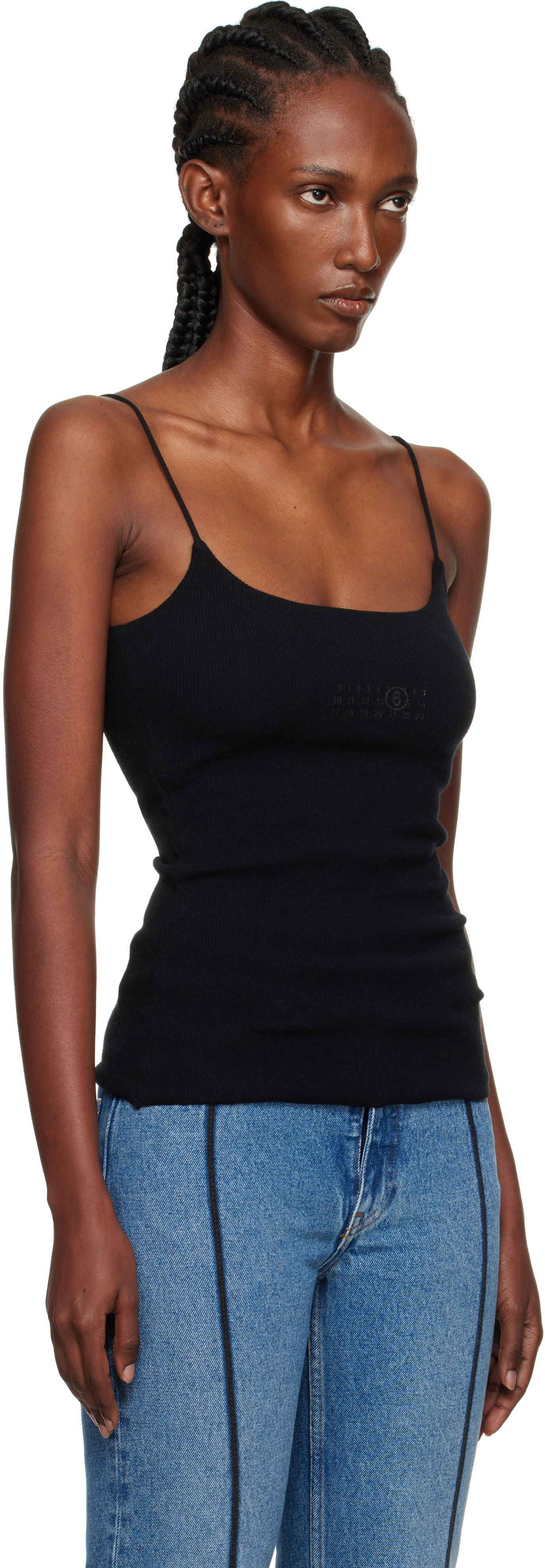 Majica brez rokavov Maison Margiela MM6 Maison Margiela Lycra Jersey Tank Top Črna | S52NL0073 M20122, 1