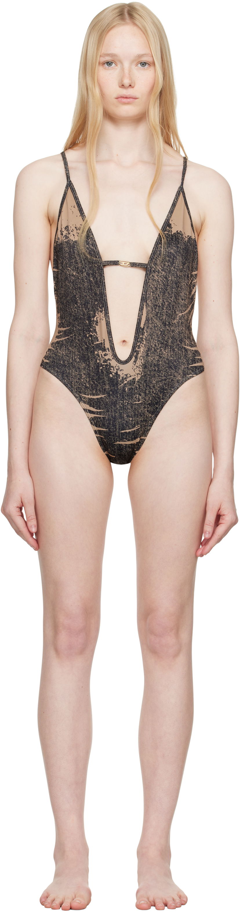 Kopalke Diesel Diesel Daisy-Dnm One-Piece Swimsuit Rjava | A17481 0BNCW