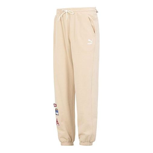 Trenirka Puma Team Badge Sweatpants Bež | 677378-67