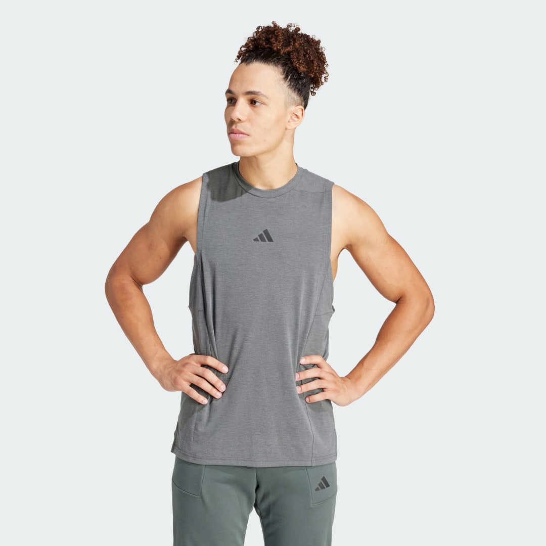 Majica brez rokavov adidas Performance Designed for Training Workout Top Siva | IS3819, 1