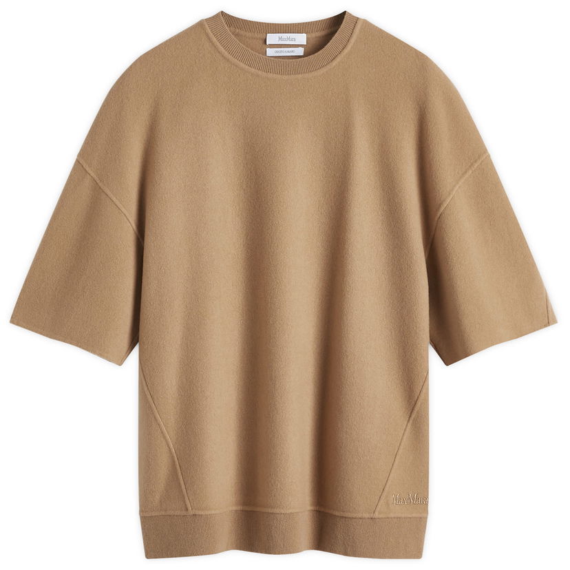 Pleteni pulover Max Mara Max Mara Haven Oversized Cashmere T-Shirt Rjava | 2511921011600-Camel