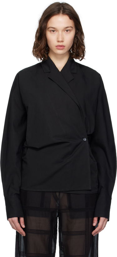 Srajce TOTEME TOTEME Wrap Blouse Črna | 253-WRT0543-FB0425, 0
