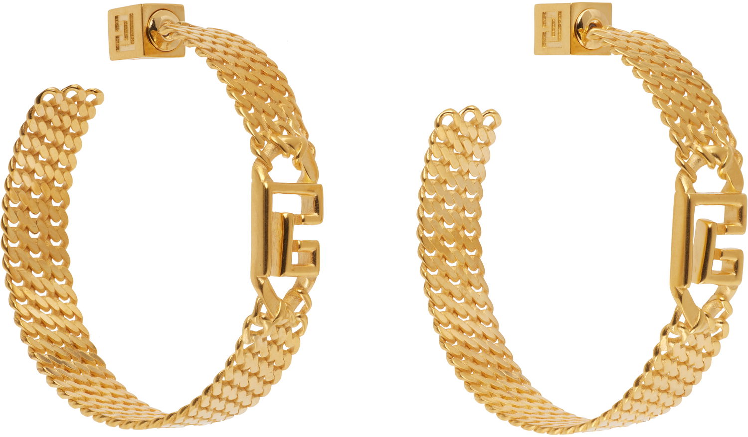 Uhani Balmain Sync 'PB' Brass Hoop Earrings Kovinski | FN1XK519MBRA, 1