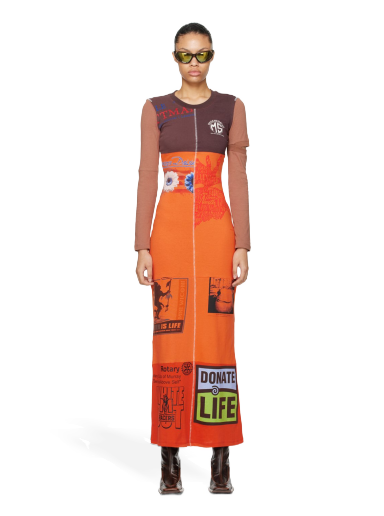 Obleke Marine Serre Regenerated Maxi Dress Oranžna | WDR033