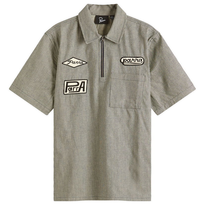 Srajce By Parra Parra Work Later Short Sleeve Shirt, Size Large Siva | 53340-BLU