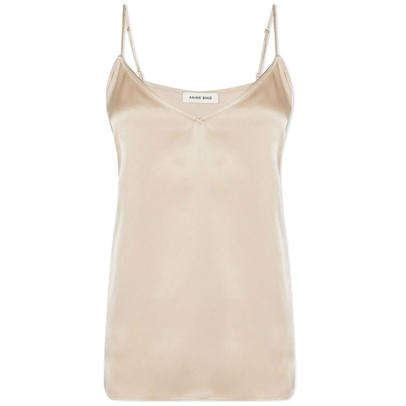 Majica brez rokavov Anine Bing Silk Camisole Bež | A-07-1003-CMA1