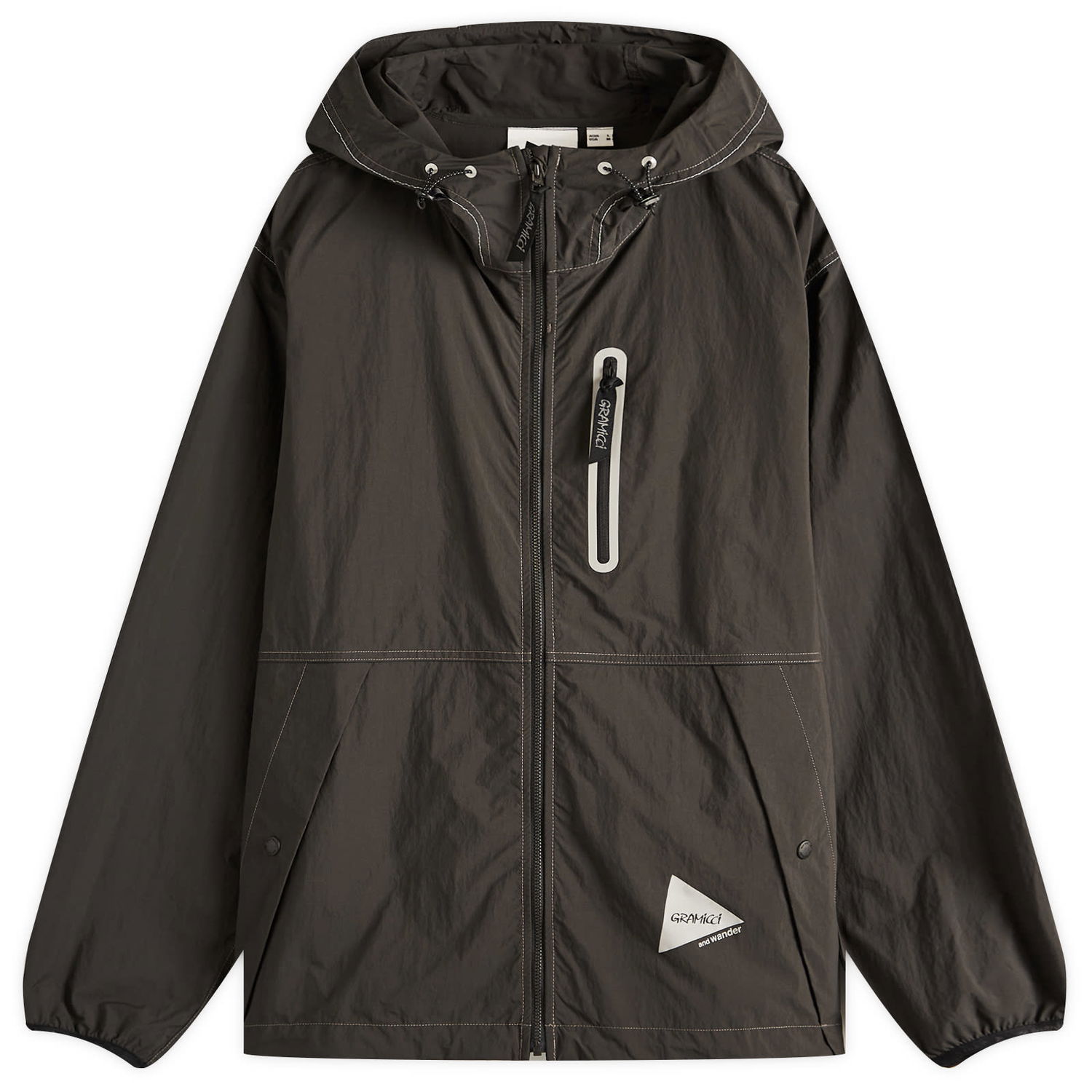 Vetrovka GRAMICCI and wander x Gramicci Brushed Nylon Jacket, Size Large Siva | GUJ5-S3000-CHA, 0