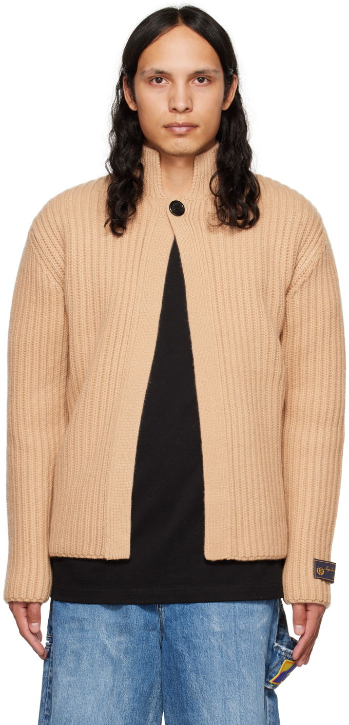 Pleteni pulover We11done We11done Stand Collar Knit Cardigan Bež | WD-KC3-22-612-U-BG