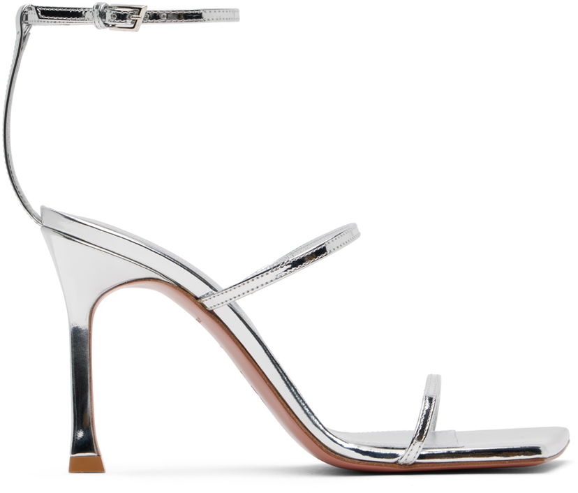 Modni dodatki Amina Muaddi Amina Muaddi Maya Heeled Sandals Kovinski | MAYA SANDAL SR PATENT