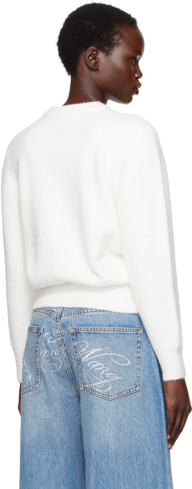 Pleteni pulover Alexander Wang Alexander Wang.T Relaxed Embroidered Logo Sweater Bela | 4KC1251046, 2