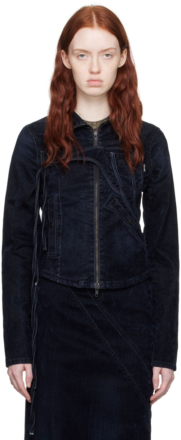 Jakna Ottolinger Ottolinger Fitted Denim Jacket Mornarica | 1703310