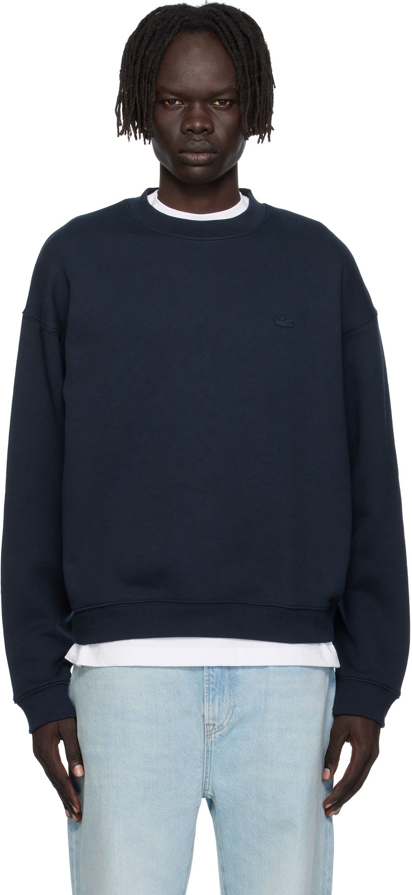 Pulover Lacoste Lacoste Croc Signature Sweatshirt Mornarica | SH7745_166