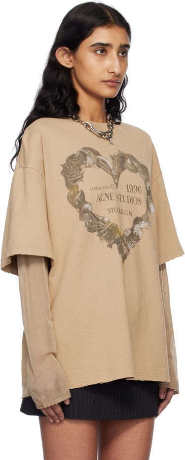 Majica Acne Studios Acne Studios Layered Poodle Print T-Shirt Lila | AL0454-, 4