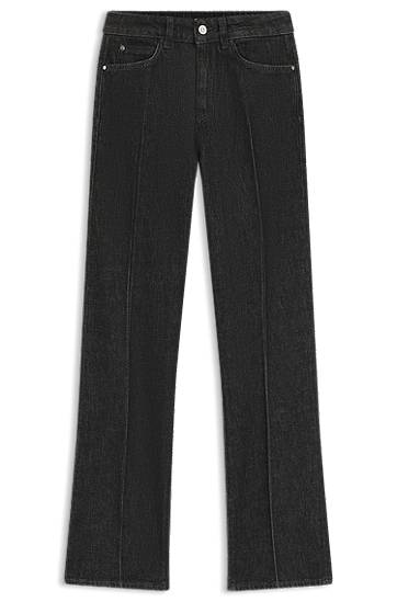 Kavbojke BOSS Slim-fit marble-structured stretch denim jeans Črna | 50553324