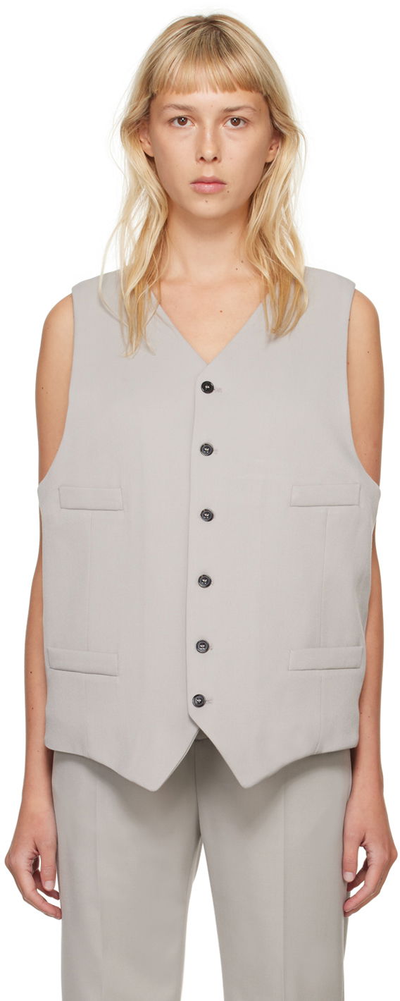 Pleteni pulover Maison Margiela MM6 Tailoring Vest Siva | S52FB0086 S47848