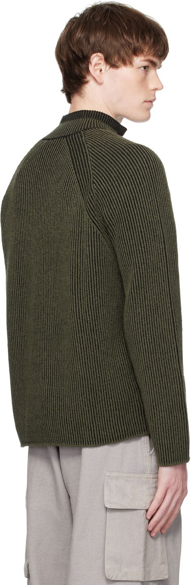 Pleteni pulover Stone Island Stone Island Full Rib RWS Wool Quarter-Zip Sweatshirt Zelena | K2S15 5100024 S00L7, 2